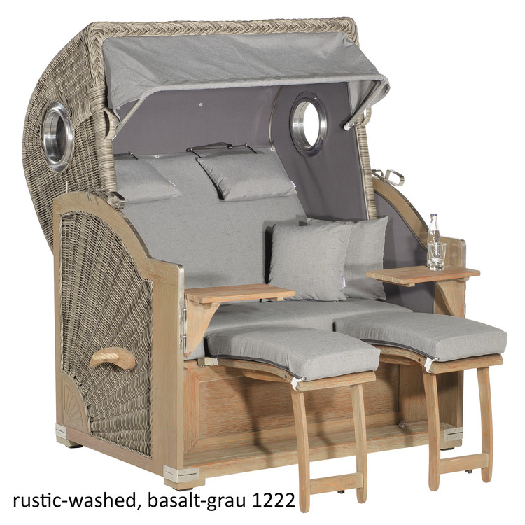 Strandkorb Comfort mit Bullaugen 2 Sitzer XL 